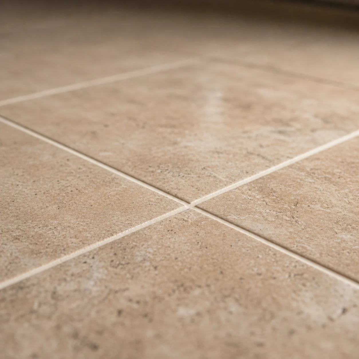 A professionally restored tile floor with bright, clean grout lines