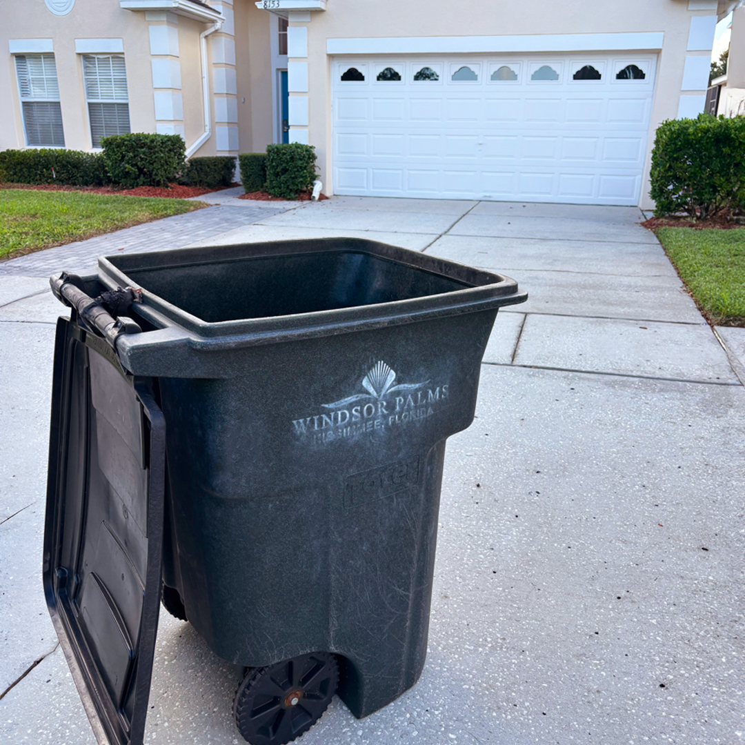 Residential trash bin ready for curbside sanitation